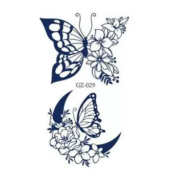 Полуперманентная настоящая маленькая наклейка для тату Dinatori версия 2 4 листа, GZ-029, 8 шт.