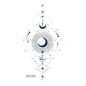 Полуперманентная настоящая маленькая наклейка для тату Dinatori версия 2 4 листа, GZ-021, 8 шт.