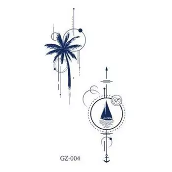 Полуперманентная настоящая маленькая наклейка для тату Dinatori версия 2 4 листа, GZ-004, 8 шт.