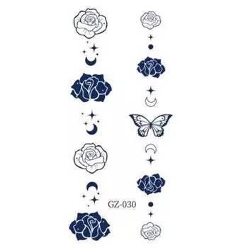 Полуперманентные настоящие маленькие наклейки для тату Dinatori версия 2 4 листа, GZ-030, 8 шт.