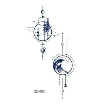 Полуперманентные настоящие маленькие тату-наклейки Dinatori версия 2 4 листа, GZ-002, 8 шт.