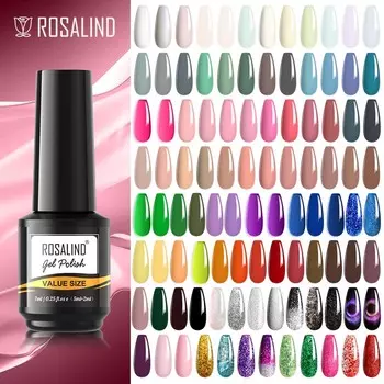 Полуперманентный лак для ногтей ROSALIND для маникюра, замачиваемый УФ-гель для ногтей