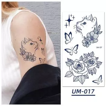Полупостоянная татуировка, татуировки на спине, татуировки с травами, временная татуировка, женские поддельные татуировки