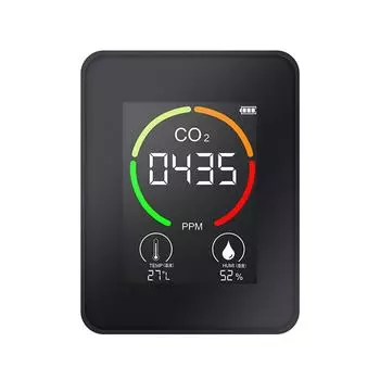 Полупроводниковый датчик CO2 Тестер качества воздуха, температуры и влажности (черный)