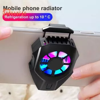 Полупроводниковый радиатор телефона Быстрое рассеивание тепла с турбовентиляторами Шумоподавление Охлаждение на 360 градусов Охладитель телефона Аксессуары для мобильных телефонов чёрный