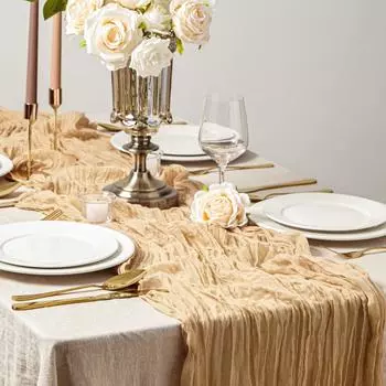 Полупрозрачная марлевая дорожка для стола, марля цвета шалфея, сервировка стола, обеденный стол, винтажное свадебное украшение, банкеты, арки, ретро-декор в стиле бохо 90x180cm чёрный