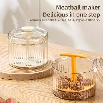 Полупрозрачная машина для приготовления фрикаделек — инструмент для изготовления фрикаделек с 5 шариками, контейнеры для хранения морозильной камеры, руководство «сделай сам» молочный белый