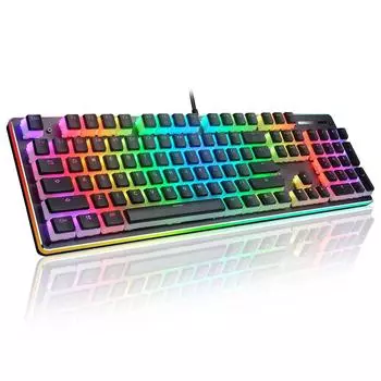 Полупрозрачная OEM-полупрозрачная 104-клавишная механическая клавиатура Pudding OEM, универсальный колпачок для клавиш чёрный