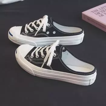 Полупрозрачные парусиновые туфли женские с открытой улыбкой поддерживают индивидуальную проверку черно-белые F03 35 белый