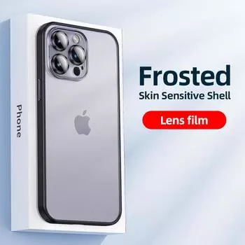 Полупрозрачный матовый чехол для телефона Iphone 11 12 13 14 Pro Max, стекло для защиты объектива, камеры, силиконовый чехол для мобильного телефона, Funda Shell For iPhone12 Pro Max чёрный