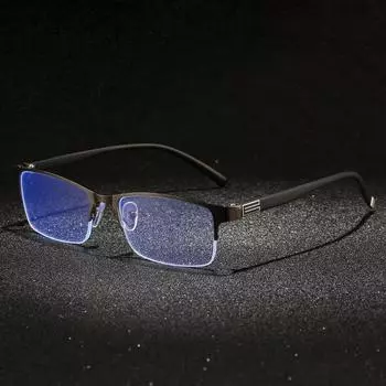 Полурамка из сплава с защитой от синего света, деловые очки для близорукости, мужские и женские очки для близорукости, диоптрии по рецепту 0 -1,0 -1,5 -6,0 5.5 чёрный