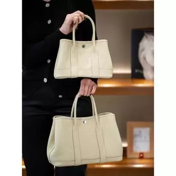 Полуручная работа, сшитая вощеной нитью Ntogo, кожаная садовая сумка, ручная сумка-тоут, большая вместимость, женская сумка Tongle для мамочек 30x15x21cm чёрный