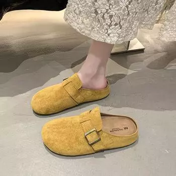 Полушлепанцы на толстой подошве, женские новые осенние шлепанцы баотоу, внутренняя высота увеличивается на одну педаль 35