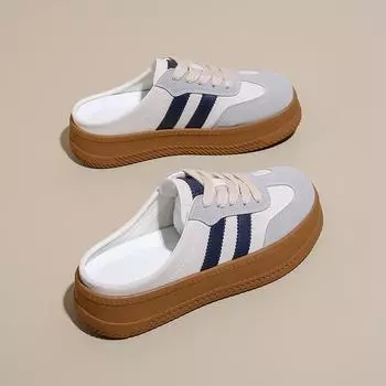 Полутапочки Baotou, женская верхняя одежда, новая летняя обувь для отдыха, красные кроссовки без шнуровки, повседневные шлепанцы на платформе, Pantuflas De Mujer 35 серебряный