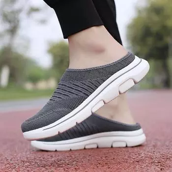 Полутапочки мужские весенние и летние полые плетеные мужские туфли на одну ногу ленивые туфли сумка голова перетаскивание мужские туфли на низком каблуке для доски 35 чёрный