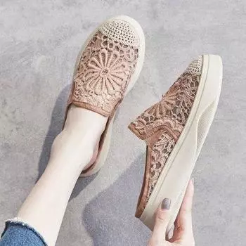 Полутапочки, женская верхняя одежда, модные тапочки без шнуровки с толстой подошвой и плоской подошвой 35 чёрный