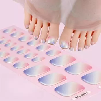 Полутвердые гелевые наклейки для маникюра, наклейки для ногтей на ногах, полутвердые наклейки для ногтей с перламутровым градиентом в виде луково-розового блеска BSJ-0092