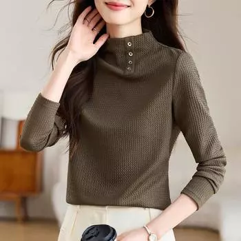 Полуводолазка для женщин весна-осень внутренний топ дизайн стиль новый фактурный вязаный свитер S