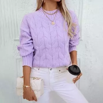 Полуводолазка Twist вязаный осенне-зимний свободный свитер-пуловер с косами для женщин S синий