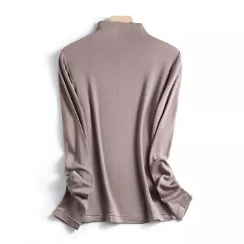 Полувысокий воротник, наборный воротник, нижнее белье, футболка, женская, кашемировая, протеиновая, эссенция, базовая рубашка, женский теплый свитер, не требующий глажки M