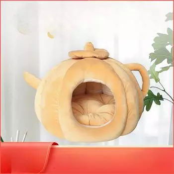 Полузакрытая кошачья будка, большой и маленький горшок, будка, теплая и дышащая, зимняя будка для собак, питомец породы сиба-ину, новый кошачий домик S 45 * 35 cm