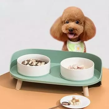 Полузакрытая миска для собак и кошек, защищающая от проливания, защищает позвонки кошки Миска для кошек кормит еду и воду в одном дизайне, аксессуары для домашних животных белый