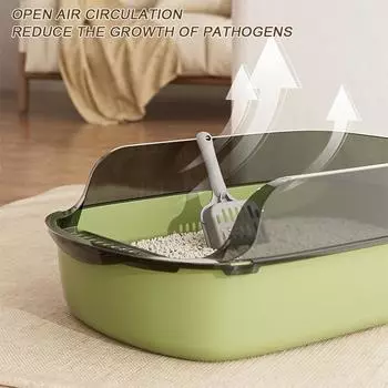 Полузакрытый лоток для кошачьих туалетов многоразовый моющийся кошачий туалет принадлежности для кошек As Shown синий