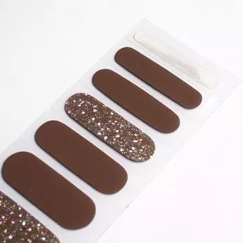 Полузапеченный гель-наклейка водостойкая самоклеящаяся светоотверждаемая французский градиентный маникюр на 10 пальцев однополосная полная наклейка 002