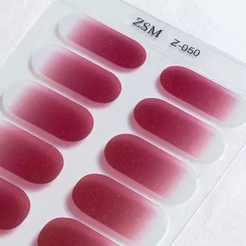 Полузастывшие гелевые наклейки для маникюра, 16 наклеек для пальцев, однотонные новые полузастывшие гелевые наклейки для маникюра Z-050