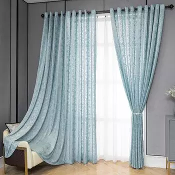 Полузатеняющие анаглифические жаккардовые занавески для гостиной, спальни, балкона, пропускающие свет, прозрачные шторы, марлевые занавески, декор окна 150*200cm бежевый