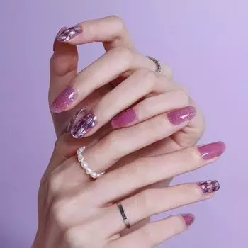 Полузатвердевший гель для ногтей Glossy Blossom, цвет холодного винограда, 1 комплект
