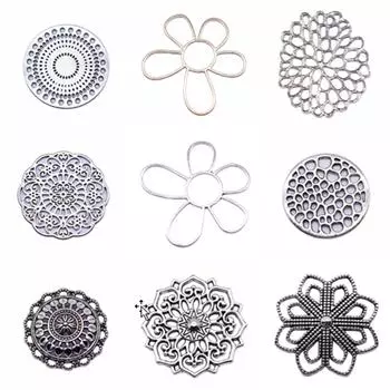 Полые цветочные соединители, подвески для изготовления ювелирных изделий, принадлежности ручной работы для ювелирных изделий, кулон «сделай сам» 3pcs-29x29mm-B13649