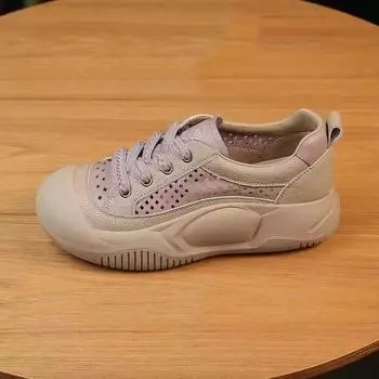 Полые дышащие туфли с отверстиями женские 2024 новые летние повседневные сандалии универсальные туфли на выход в стиле ретро с одной педалью одиночные женские 35 жёлтый