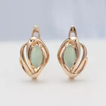 Полые геометрические серьги-капли с зеленым цирконом, золотые модные ювелирные изделия, свадебные элегантные аксессуары