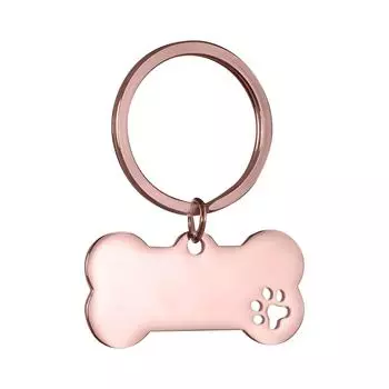 Полые кости лап из нержавеющей стали, титановая сталь, сделай сам, бирка для домашних животных, бирка для собаки, бирка для кошки One Size розовый