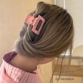 Полые квадратные макаронные цветные маленькие когти для волос, пластиковые заколки для волос, заколки, заколки, зажим для хвоста, крабы для женщин, аксессуары для волос