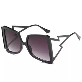 Полые квадратные солнцезащитные очки большого размера для женщин, новинка 2024 года, модные солнцезащитные очки в форме пчелы с бантом, женские градиентные черные, розовые, большие оттенки