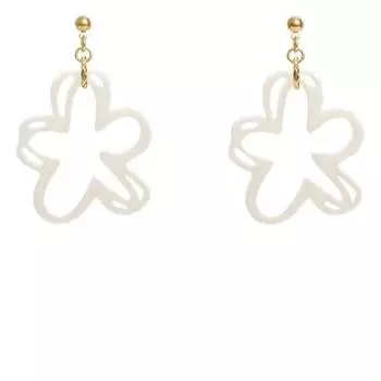 Полые лепестки, белые цветы, шпильки, фея, французские сладкие заколки для ушей, проколотые уши, женские серьги в стиле ретро, серьги