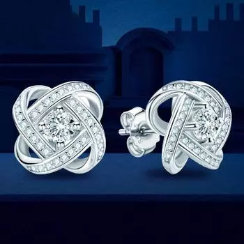 Полые маленькие серьги с муассанитом в виде цветка для женщин, 100% стерлингового серебра 925 пробы, корейские модные серьги-гвоздики, ювелирные украшения для девочек