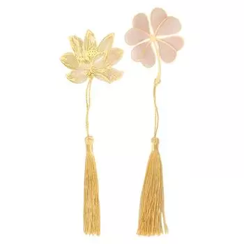 Полые металлические закладки с цепочкой, ручная работа, изысканная гравировка, закладка в форме растения, вена для писателя Clover