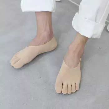 Полые мужские носки с пятью пальцами, прозрачные мужские сетчатые носки с пятью пальцами, эластичные, для улицы бежевый