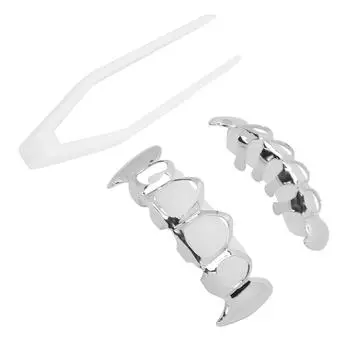 Полые накладки на зубы Модная металлическая зубная декорация Ювелирное изделие для вечеринкиСеребро серебряный