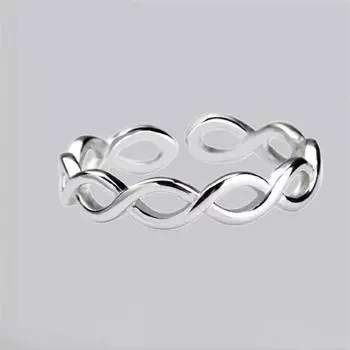 Полые плетеные простые дизайнерские ювелирные изделия из стерлингового серебра 925 пробы, свежий глянцевый крест с 8 словами, модные популярные изысканные открывающиеся кольца R066