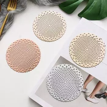 Полые подставки из ПВХ, противоожоговые коврики для чашек, термостойкие настольные коврики, маслостойкие салфетки для домашнего бара, кухни, столовой, декора гостиной золотистый
