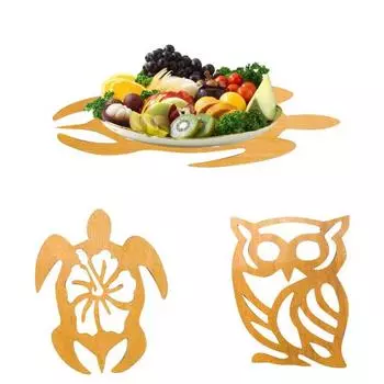 Полые подставки серии Animal, изолированные салфетки с защитой от ожогов, экологически чистые толстые деревянные устойчивые к выцветанию кухонные коврики, декор для ресторана, офиса, кафе Tortoise