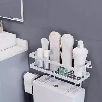 Полые полки для ванной комнаты, сливная полка для хранения, водостойкая полка для унитаза, кухня black-single layer