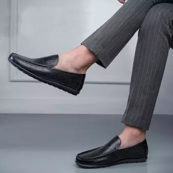 Полые прохладные кожаные туфли мужские летние дышащие нескользящие кожаные деловые повседневные британские мужские туфли, увеличивающие рост 38