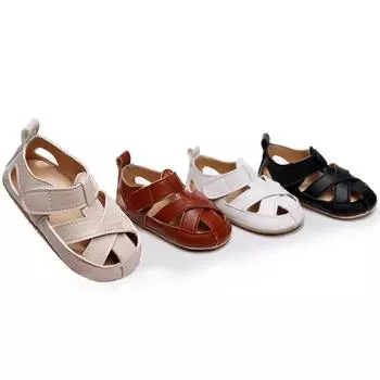 Полые сандалии для маленьких мальчиков и девочек, детская повседневная пляжная обувь, дышащая нескользящая обувь для малышей S