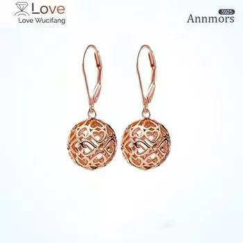 Полые серьги-капли в форме сердца из розового золота, круглые шарики из стерлингового серебра 925 пробы для девочек и женщин, длинные серьги-капли с кисточками, ювелирные изделия, подарки