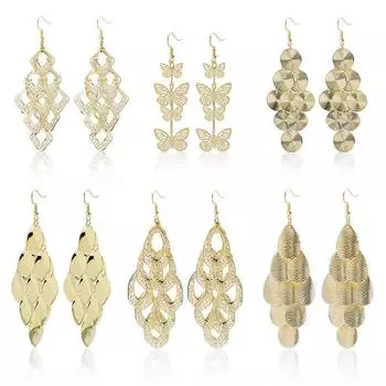 Полые серьги, модные роскошные женские элегантные длинные серьги в стиле бохо с геометрическим рисунком, ретро-вечерние ювелирные аксессуары